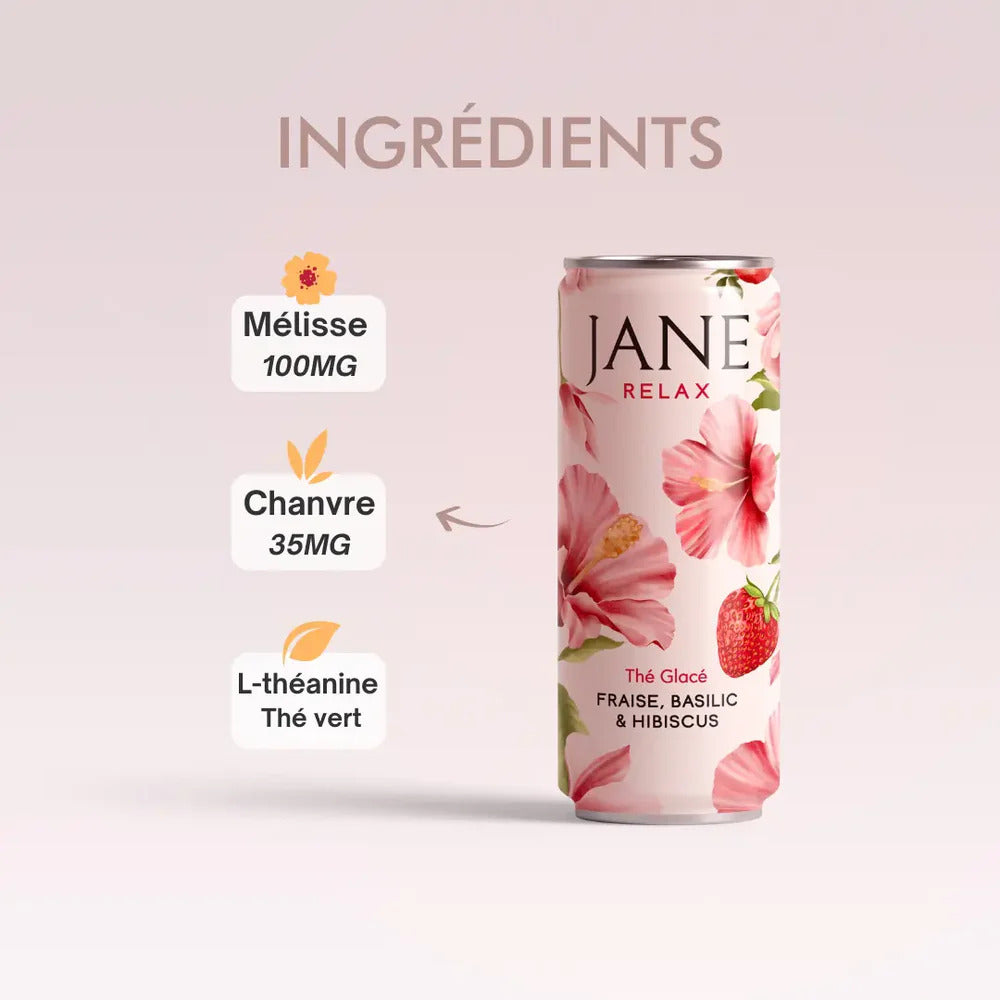 Thé Glacé Jane RELAX - FRAISE, BASILIC & HIBISCUS
